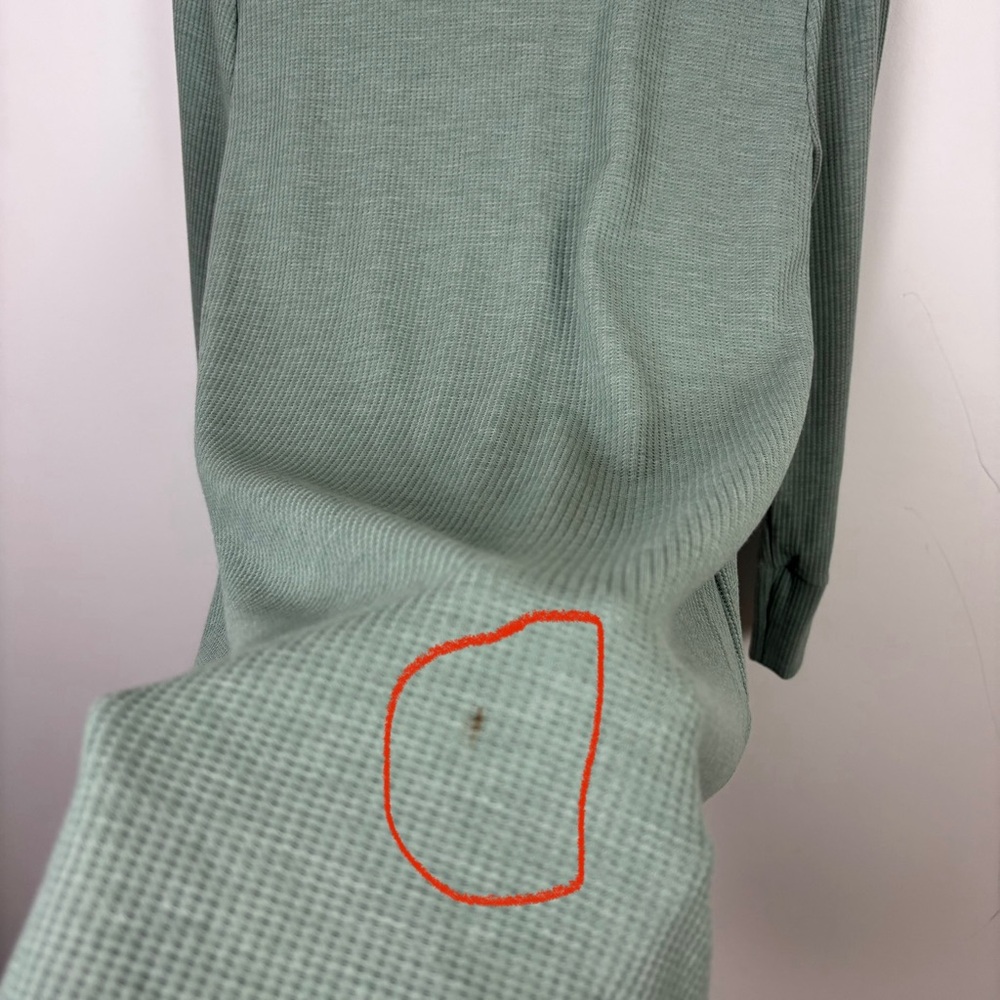 SOMA Cozy Waffle Knit Long Sleeve Sleepshirt Heather Jade Size Large - Picture 10 of 10